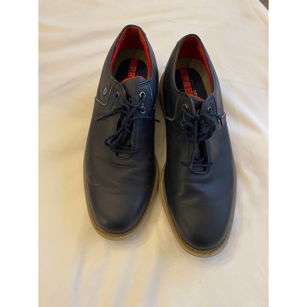 FootJoy Men Leather Premiere Series Flint Spikeless Golf Shoes 9 Navy 53919